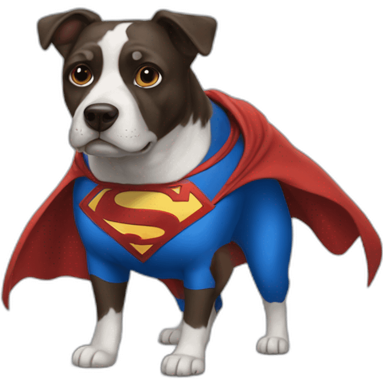 A dog in a superman dress emoji