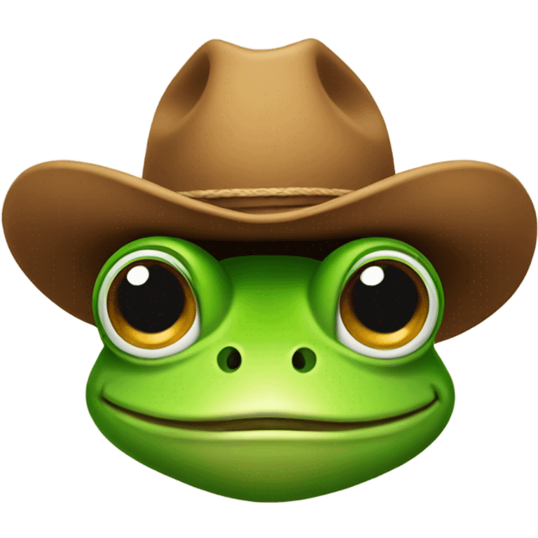 Frog wearing cowboy hat  emoji