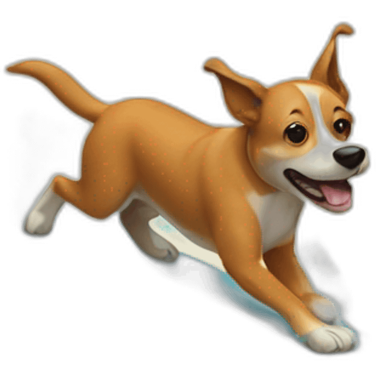 a dog surfing emoji