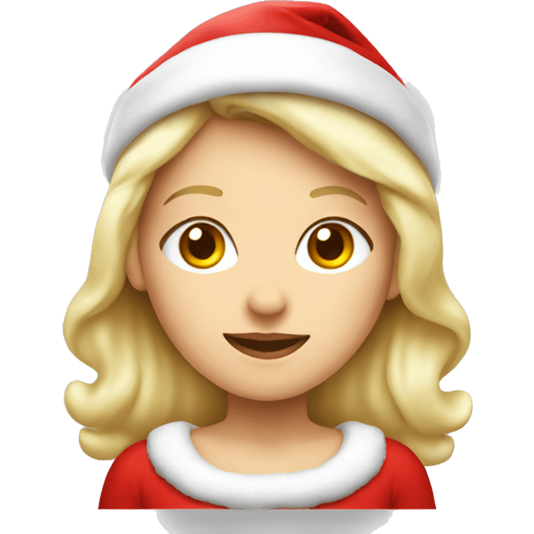 White blond girl as santa claus With hat  emoji