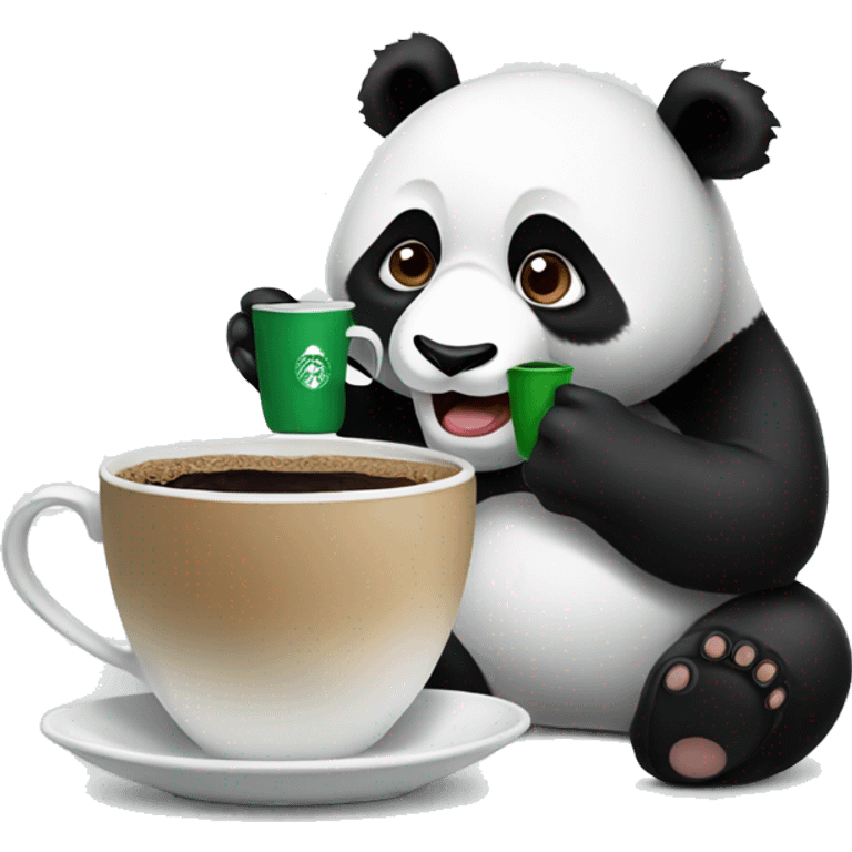 Panda eating saudi coffee  emoji