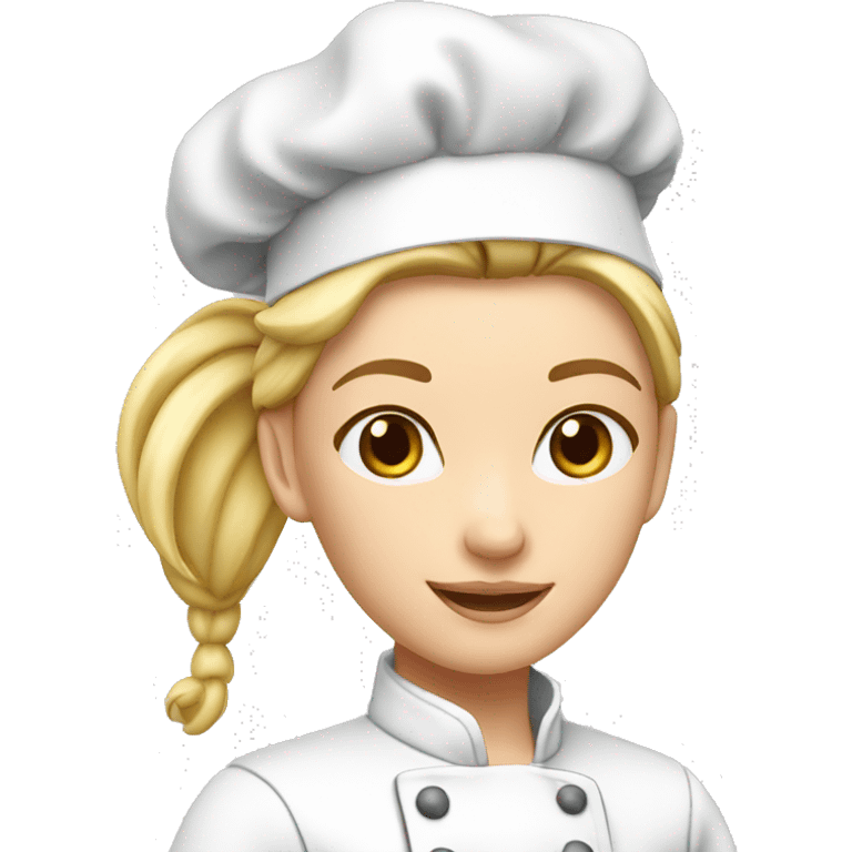 chef blond ponytail with hazel eyes and white skin emoji