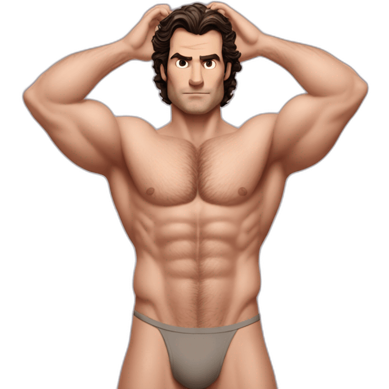 Henry Cavil hairy whole body men's health cover emoji