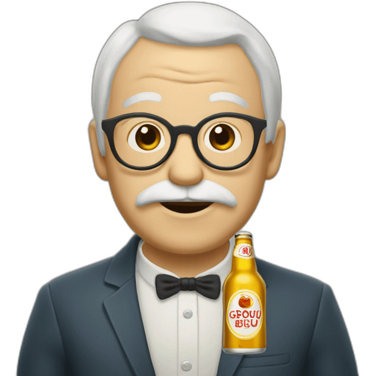 Grogu buvant une bière emoji