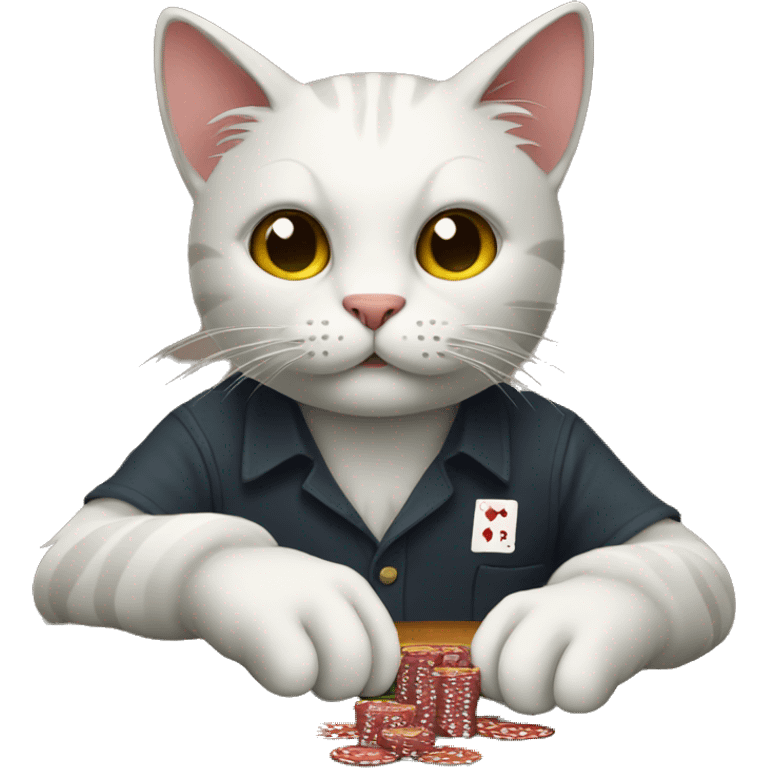 Cat playing poker emoji