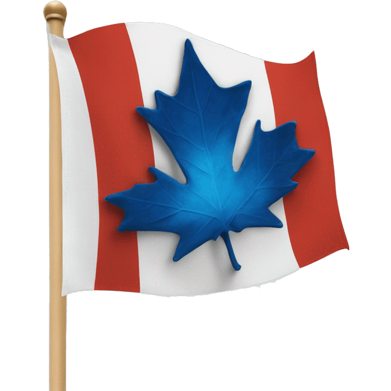 Canadian flag but with a blue maple leaf emoji