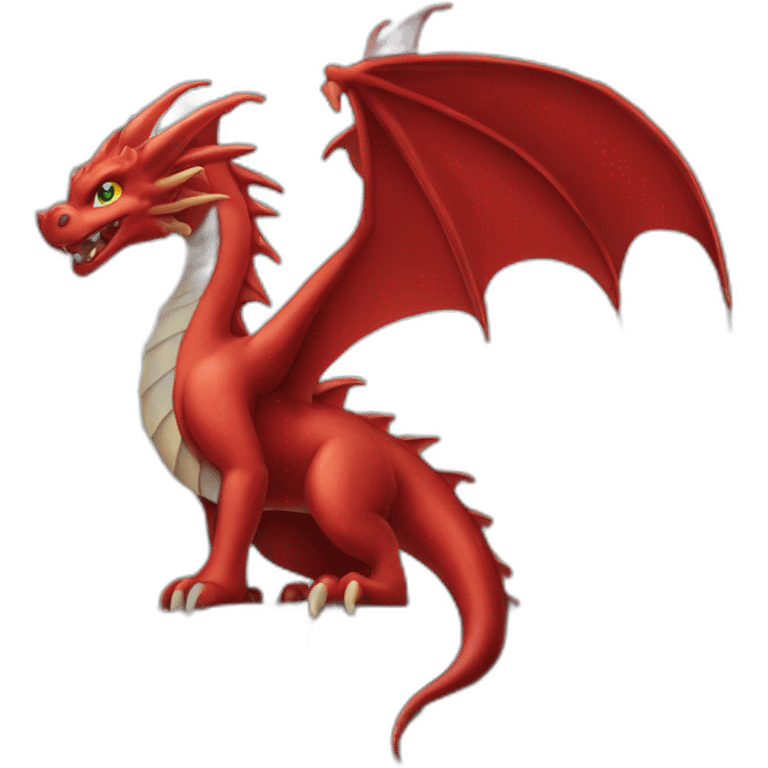 Red Dragon in castle tower emoji