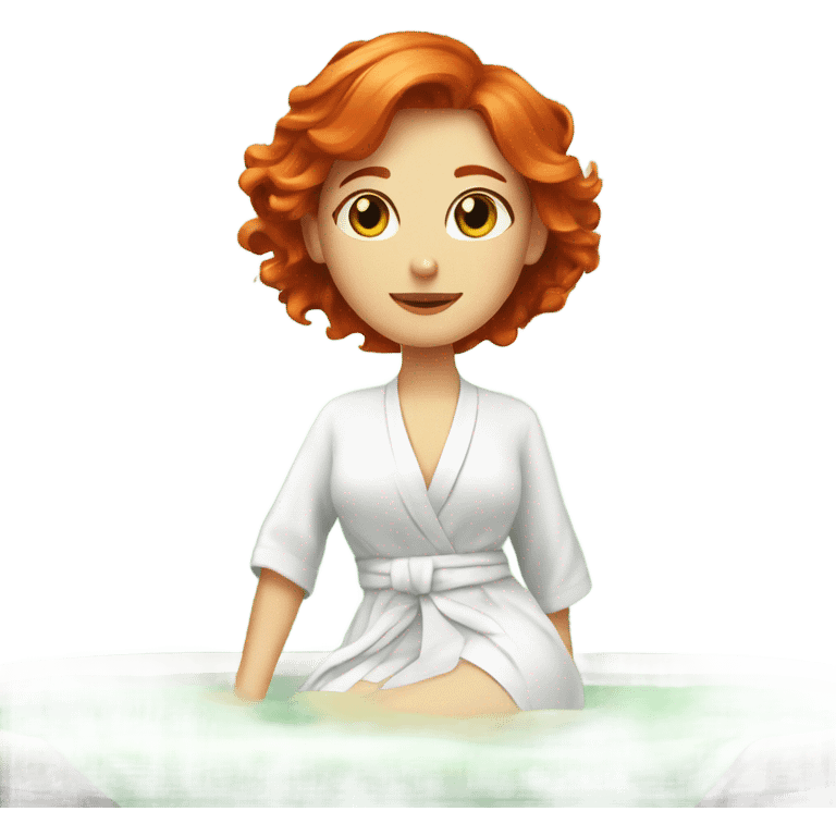 Red hair girl in spa relaxing  emoji