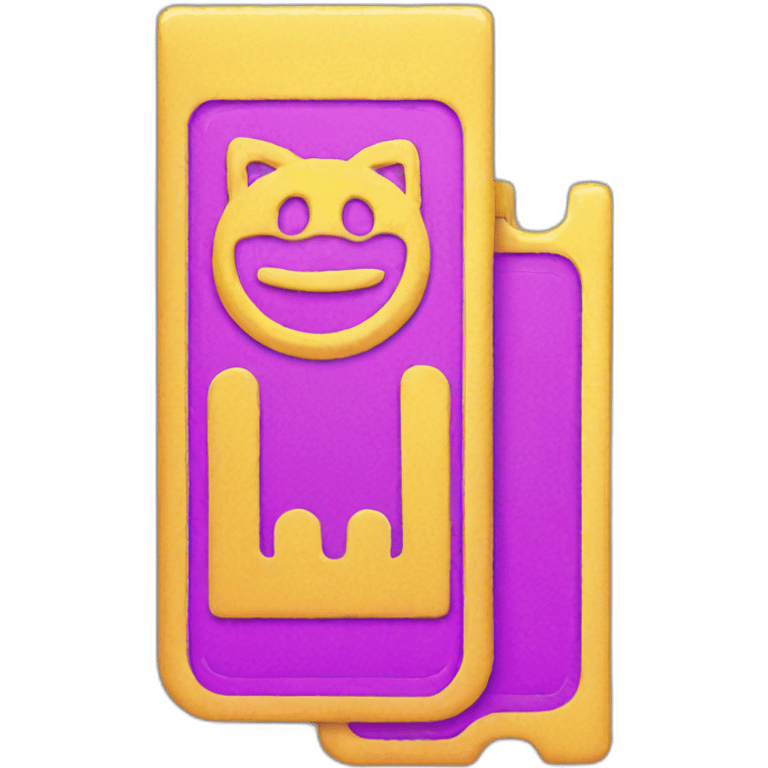 neon ticket emoji