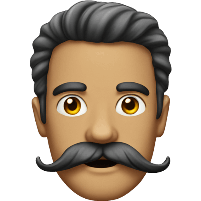 Um homem de bigode fumando emoji