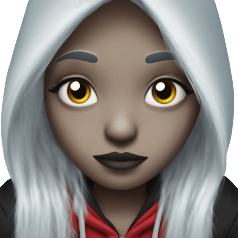 Alternative Emo, Alice In Wonderland, Goth, Style Of Pixar, Silver Hair, Wearing Hoodie, Nose Piercing emoji