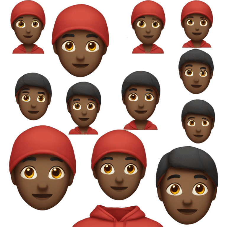 Black male red hoodie  emoji