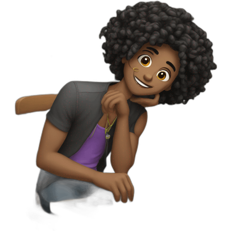 Tangled designer blackhai r emoji