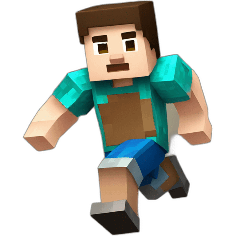 Minecraft running Steve  emoji