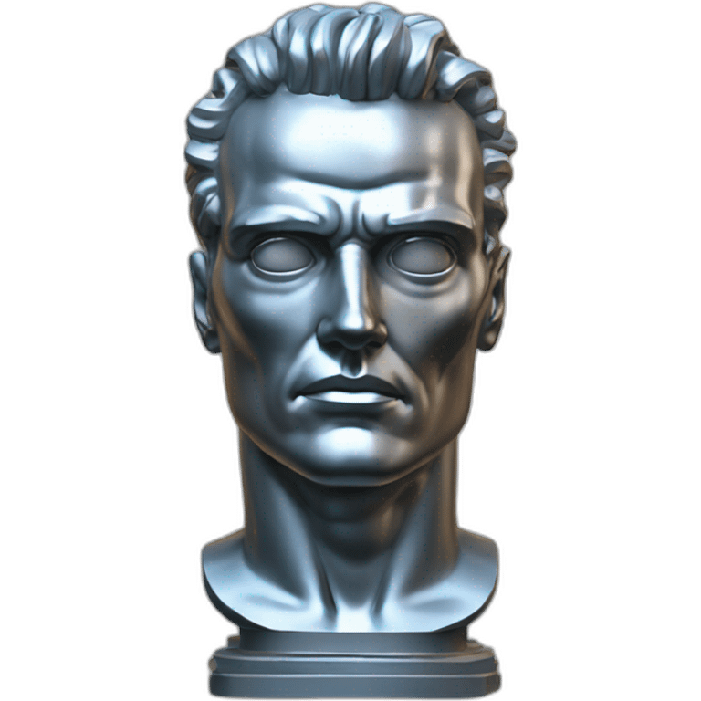 roman style bust sculpture of the head of a robot t-1000 from the terminator saga emoji