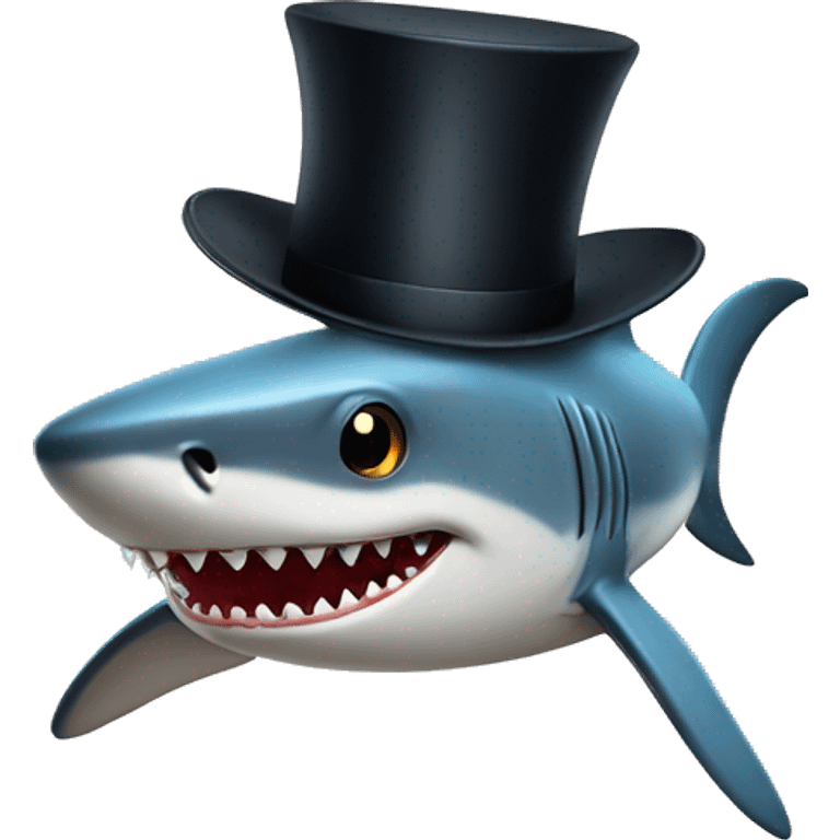 Shark with a top hat emoji