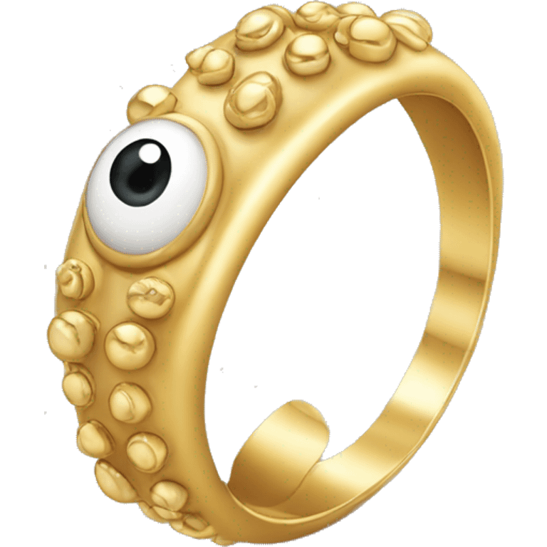 thin gold ring studded with eyes emoji