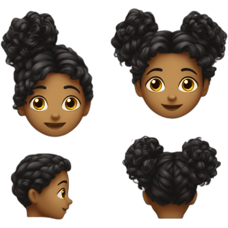 Enfant noir gros avec des tresses collées emoji