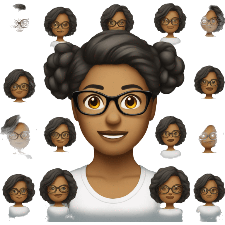 kind woman 40 large-glasses mid-hair emoji