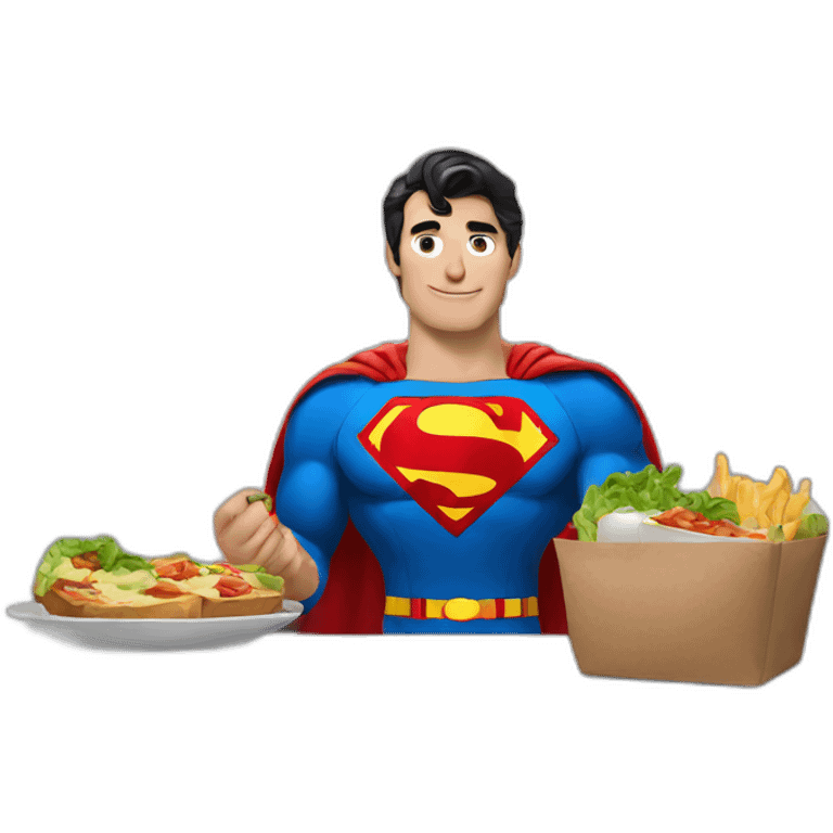 Superman having lunch emoji