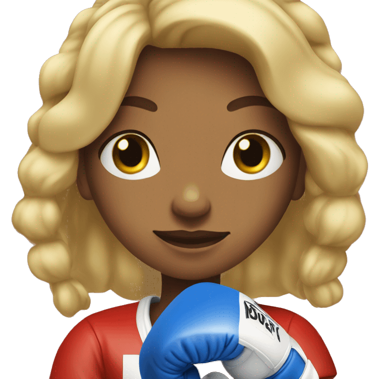 Blonde girl with boxing gloves  emoji