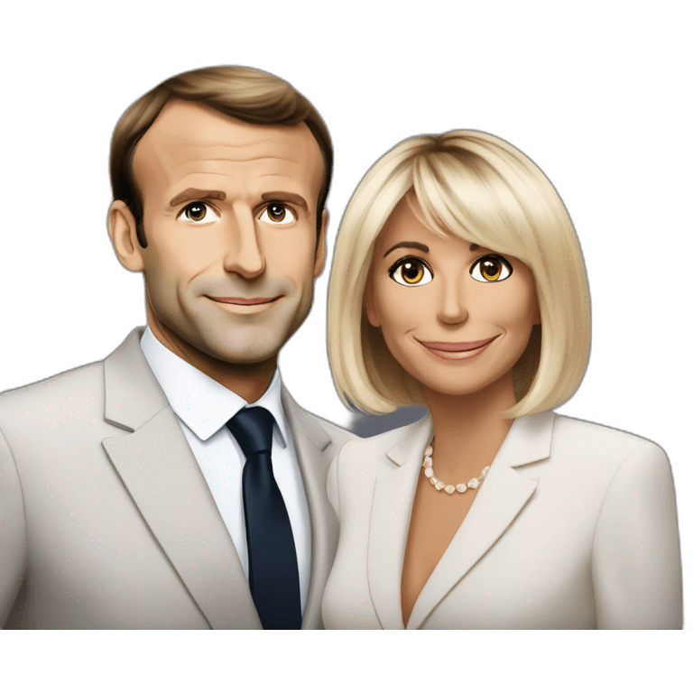 Emmanuel Macron and Brigitte Macron  emoji