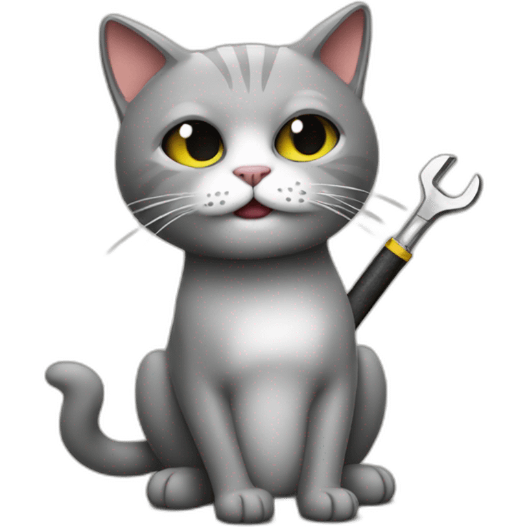 cat with wrench smoking cigarette emoji