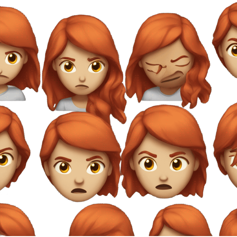 girl with red hair angry emoji