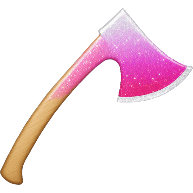 Pink ombre glitter axe with handle  emoji