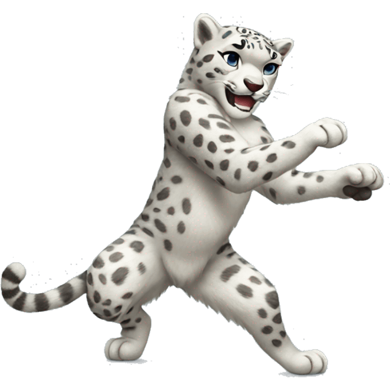 snow leopard dancing emoji