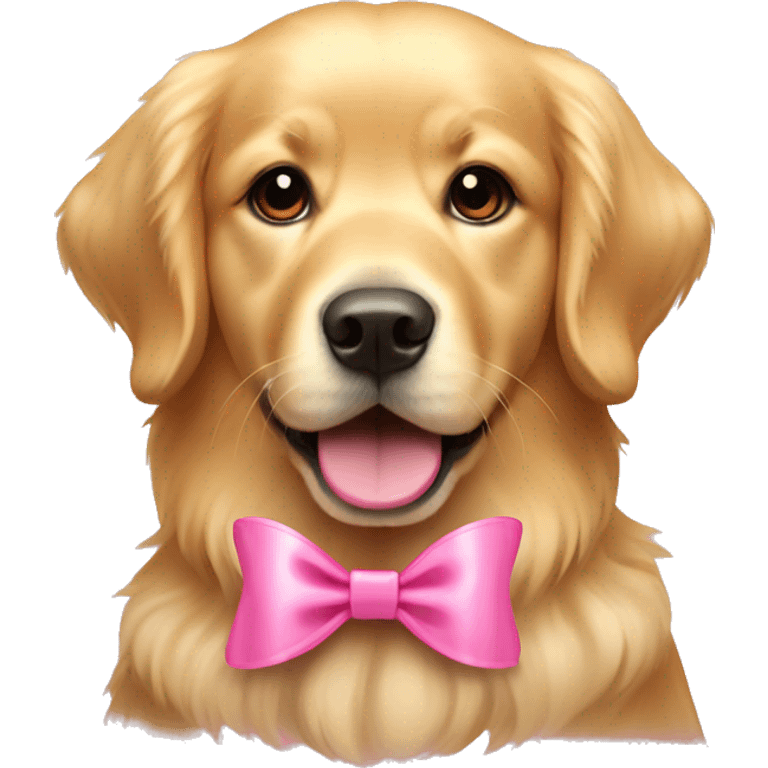 golden retriever with pink bow emoji