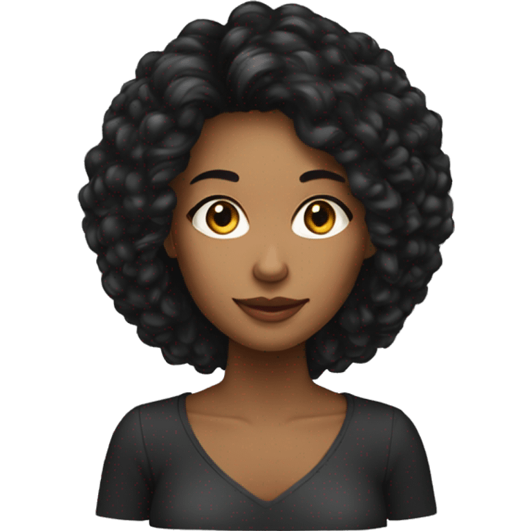 Mulher de cabelo longo preto  emoji