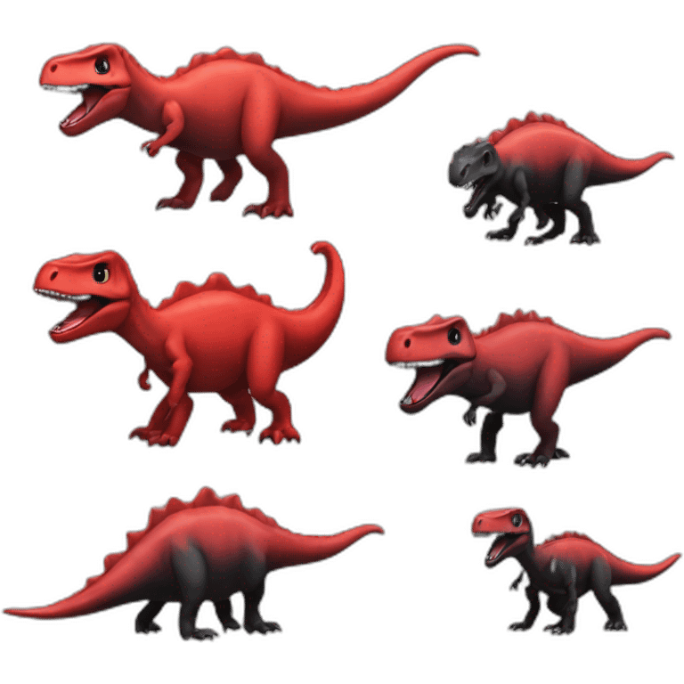 Dinosaures rouge et noir emoji