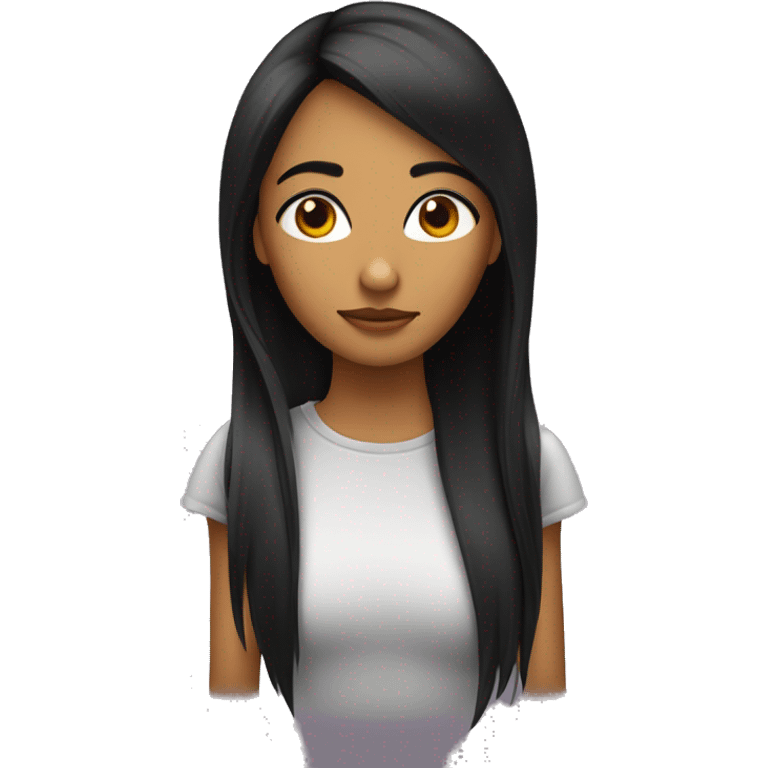 Chica con flequillo morena de ojos negros  emoji