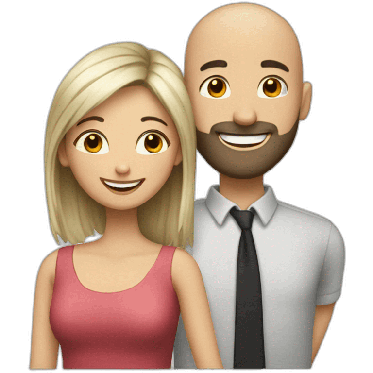 Happy-secret-couple-girl-with-short-dark-hair-with-Bald-guy-with-beard emoji