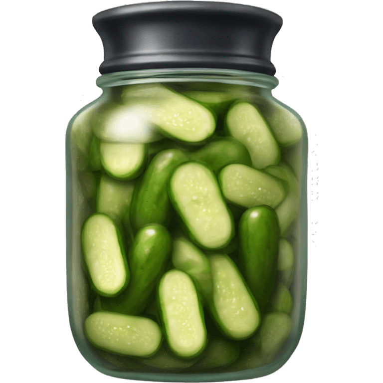 Jar of pickles being puled from tophat emoji