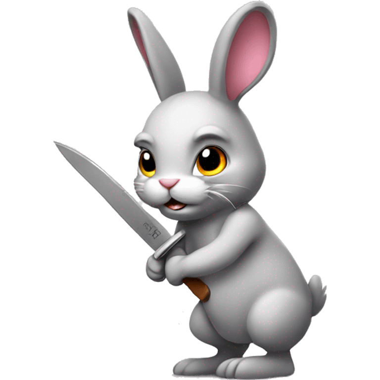 Bunny with a knife emoji