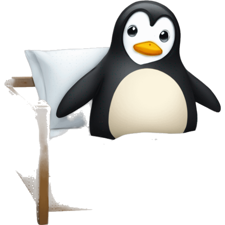 Penguin in bed emoji