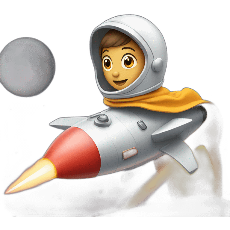 person on a rocket dressed in a cape emoji