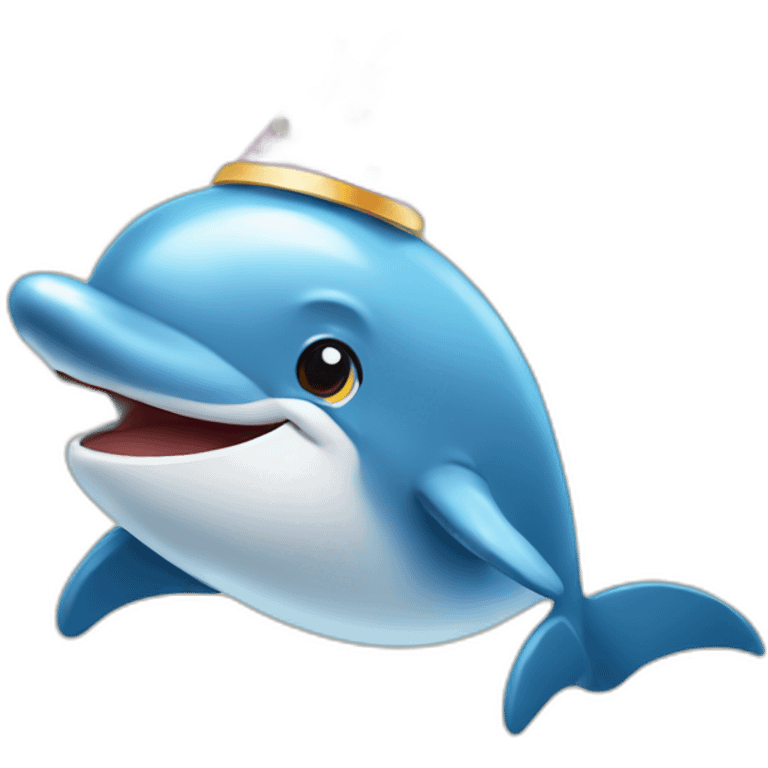 dolphin birthday hat emoji