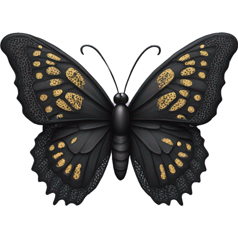 Black lace butterfly emoji