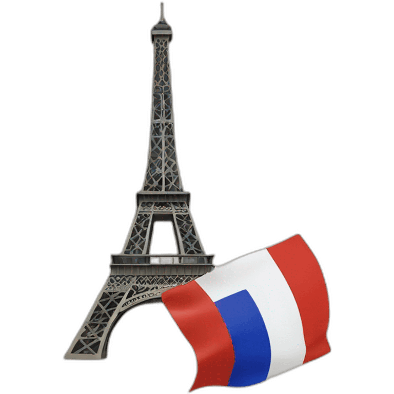 Eiffel tower on a French flag emoji