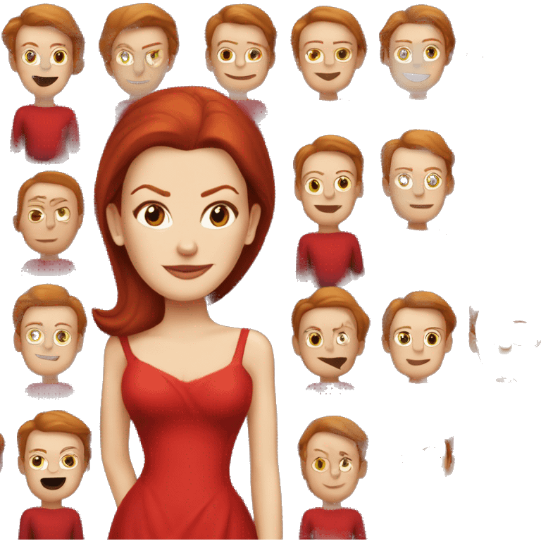 Marcia Cross in red dress emoji