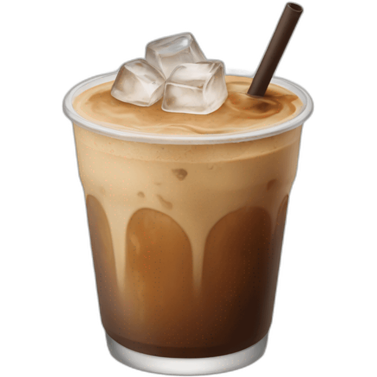 Starbuck ice coffee with ice cubes emoji