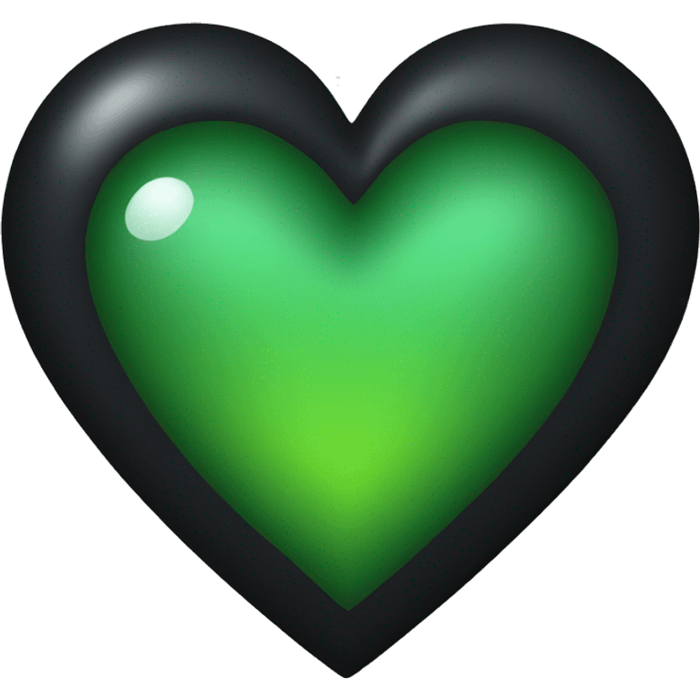 Half black and Green heart emoji