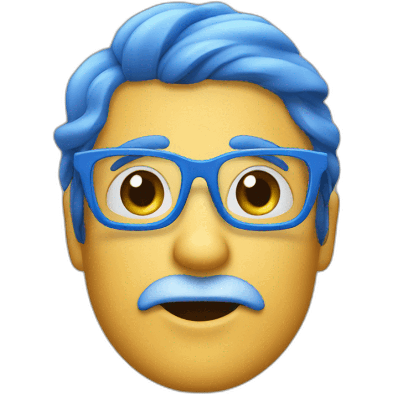 CARA DE CHICO CON GAFAS DE PASTA AZULES emoji