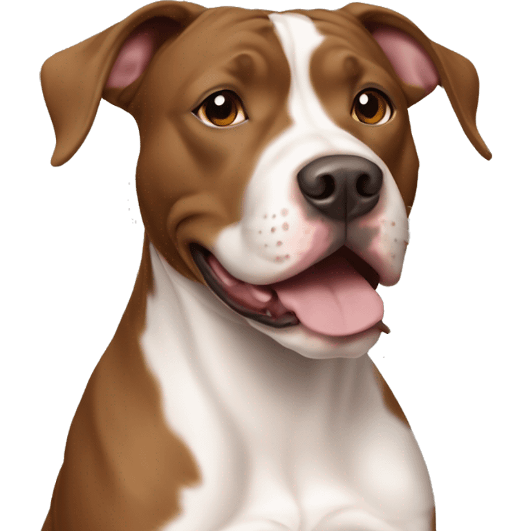 Brown and white pit bull hound mix emoji