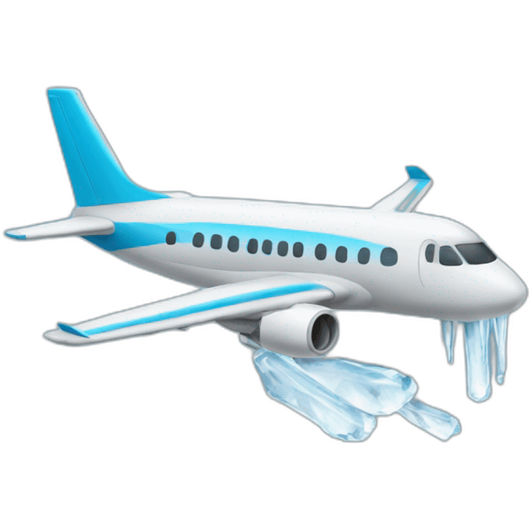 Airplane with icicles emoji