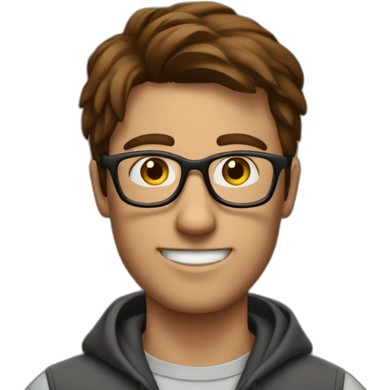 brown-haired man wearing glasses who is not able to get a key into a lock emoji