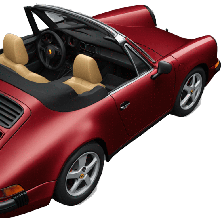 Dark red Porsche cabriolet  emoji